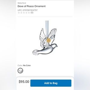 Waterford Dove of Peace ornament